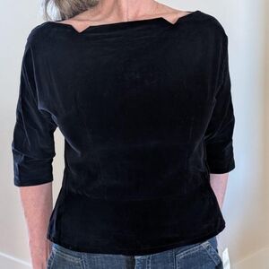 Carol Martin Original NY Black Velvet Fitted Notched Neckline, 1950's, Wm 8, EUC